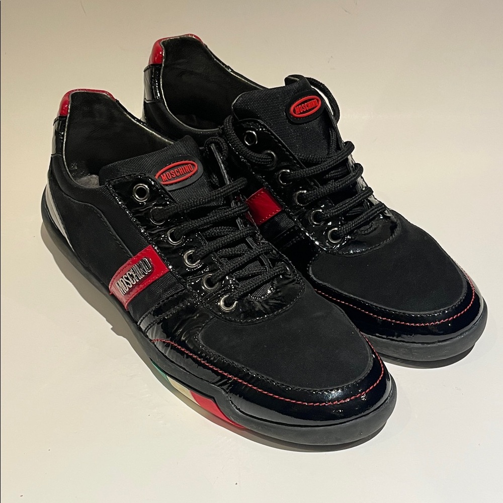 Moschino Black and Red Men's Sneakers
